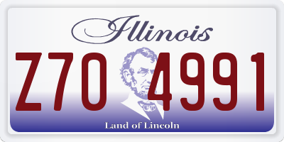 IL license plate Z704991