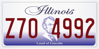 IL license plate Z704992