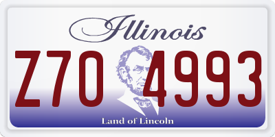 IL license plate Z704993