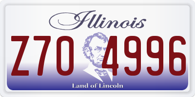 IL license plate Z704996