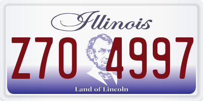 IL license plate Z704997