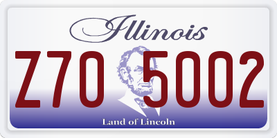 IL license plate Z705002