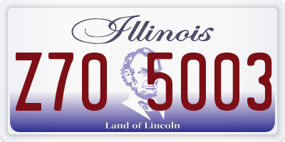 IL license plate Z705003