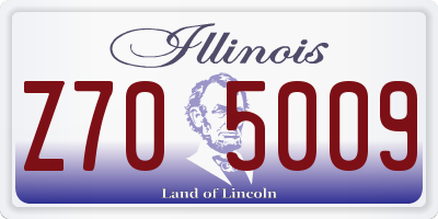 IL license plate Z705009