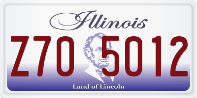 IL license plate Z705012