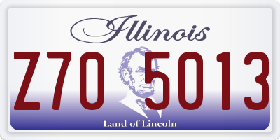 IL license plate Z705013