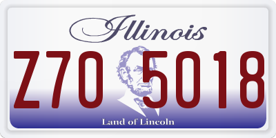 IL license plate Z705018