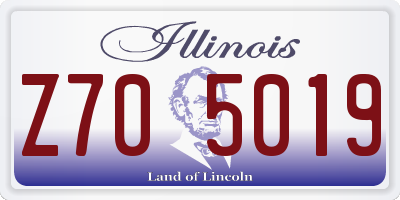 IL license plate Z705019