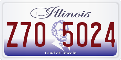 IL license plate Z705024