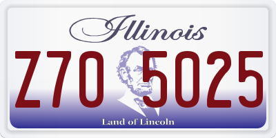 IL license plate Z705025