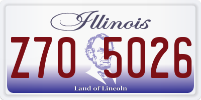 IL license plate Z705026