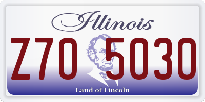 IL license plate Z705030