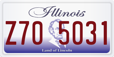 IL license plate Z705031