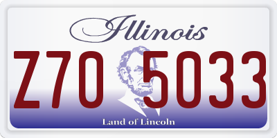 IL license plate Z705033