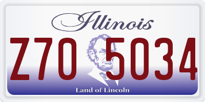 IL license plate Z705034
