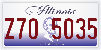 IL license plate Z705035