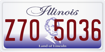 IL license plate Z705036