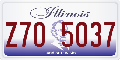 IL license plate Z705037