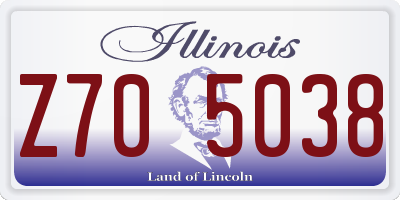 IL license plate Z705038