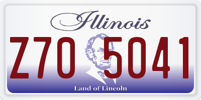 IL license plate Z705041