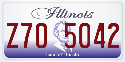 IL license plate Z705042