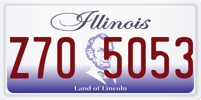 IL license plate Z705053