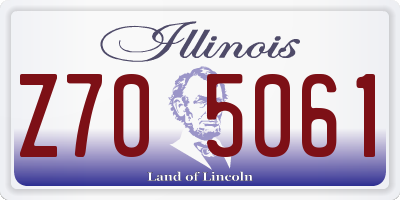 IL license plate Z705061