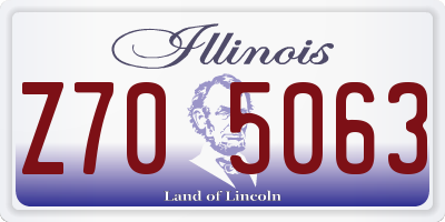 IL license plate Z705063