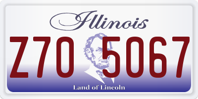IL license plate Z705067