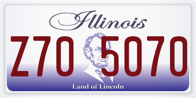 IL license plate Z705070