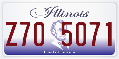 IL license plate Z705071