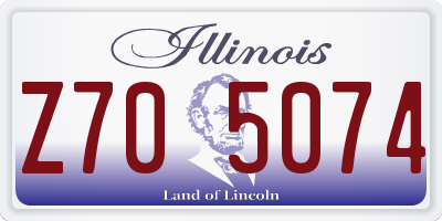 IL license plate Z705074