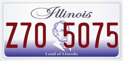 IL license plate Z705075