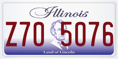 IL license plate Z705076