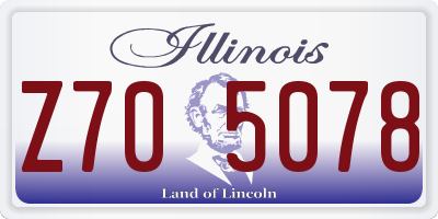 IL license plate Z705078