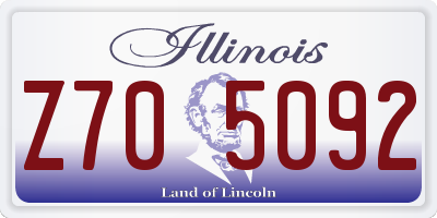 IL license plate Z705092