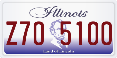 IL license plate Z705100