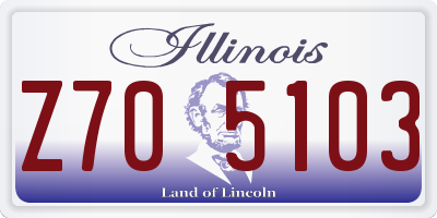 IL license plate Z705103