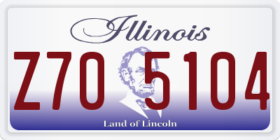 IL license plate Z705104