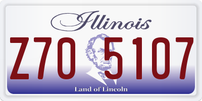 IL license plate Z705107