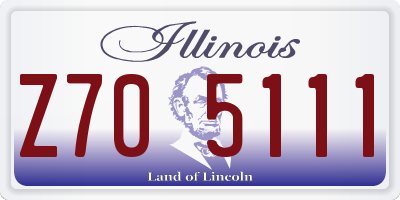 IL license plate Z705111