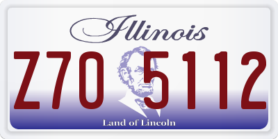 IL license plate Z705112