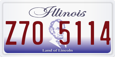 IL license plate Z705114