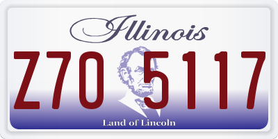 IL license plate Z705117
