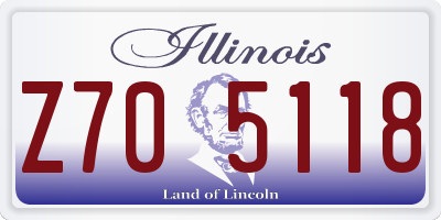 IL license plate Z705118