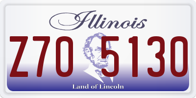 IL license plate Z705130