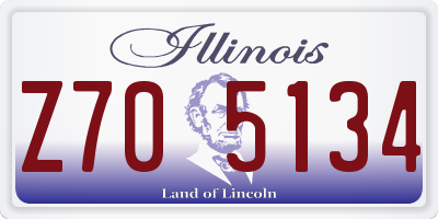 IL license plate Z705134