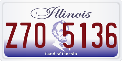 IL license plate Z705136
