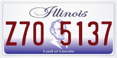 IL license plate Z705137