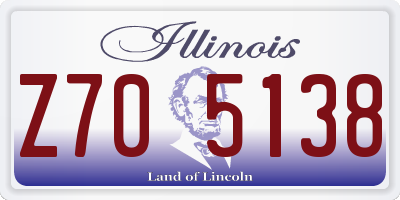IL license plate Z705138